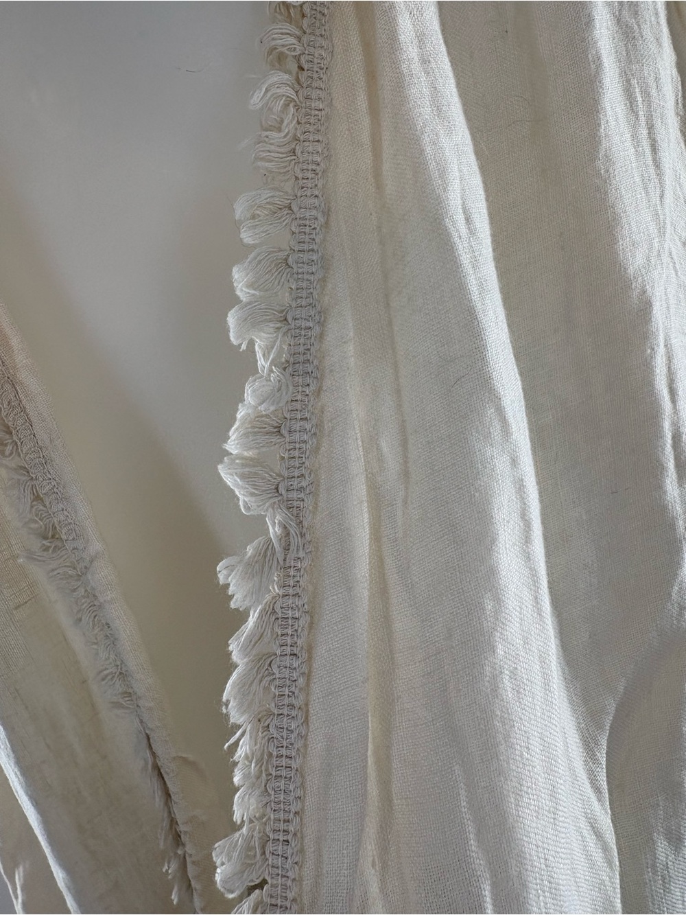 Francesca Bettini Italy Linen Floral Duster Vest Fringe Trim High Low OS - Picture 3 of 9